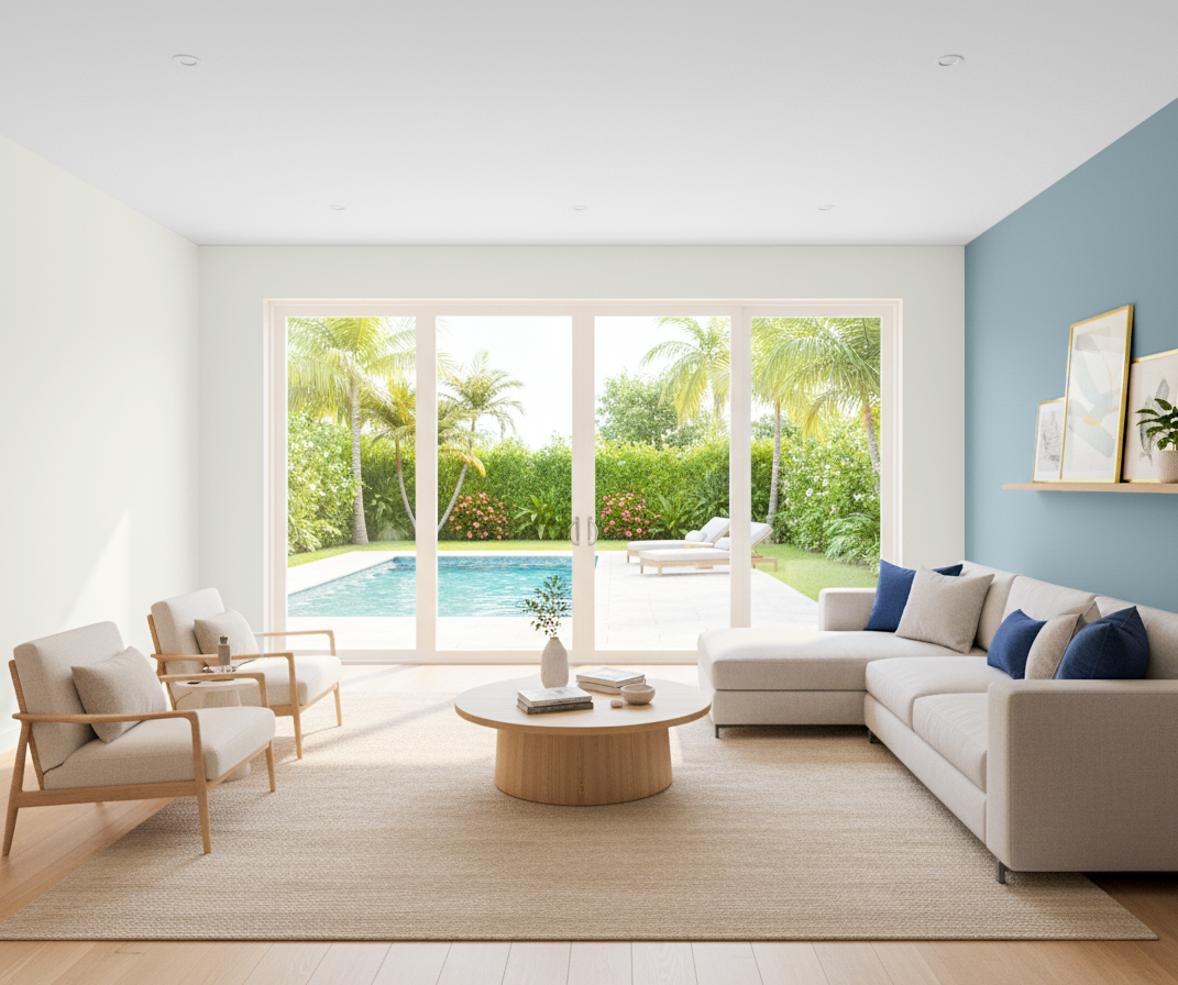 Kết hợp 2 màu sơn này tạo phòng khách ấm cúng, thanh lịch