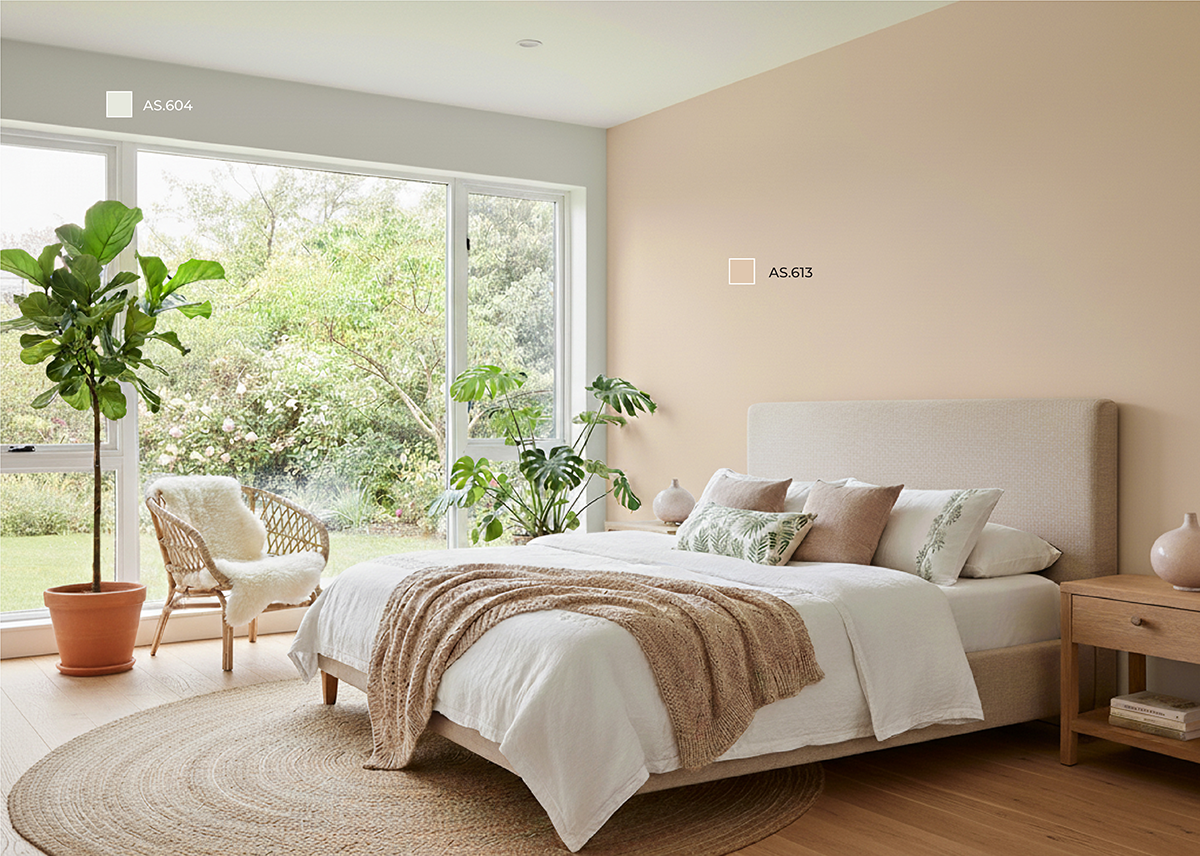 Kết hợp 2 màu sơn này để tạo phòng ngủ có tông màu trung tính, thư giãn