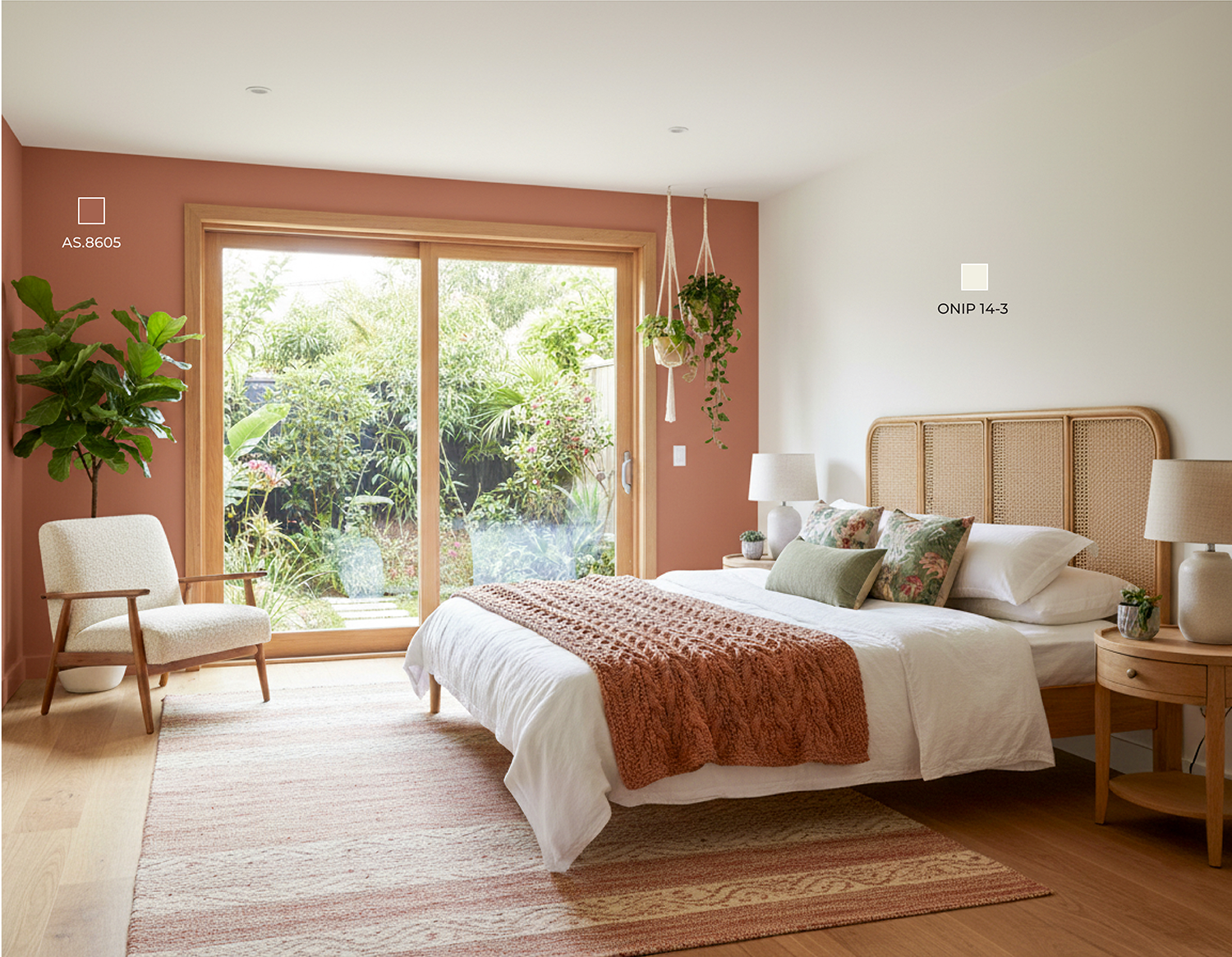 Kết hợp 2 màu sơn này tạo phòng ngủ ấm áp, tinh tế