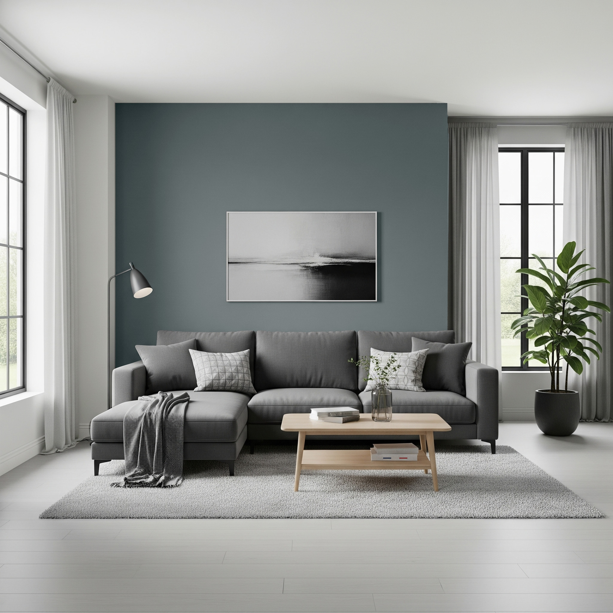 Kết hợp 2 màu sơn này để tạo phòng khách mộc mạc, cổ điển